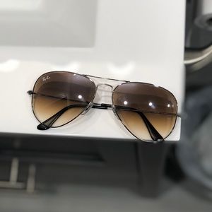 Ray Ban Aviators (Brown Gradient / Steel)